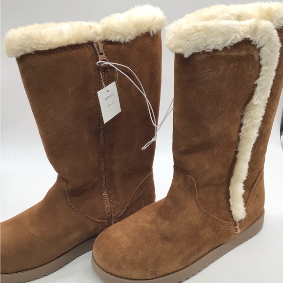 Universal Thread Carmel Brown Suede Tall Faux Fur Boot - Picture 5 of 9